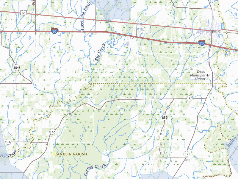 NEXRAD radar-signature map of the hail over Baskin, LA