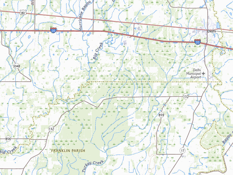 Radar-estimated hail-size map of the storm over Baskin, LA on May 6, 2026