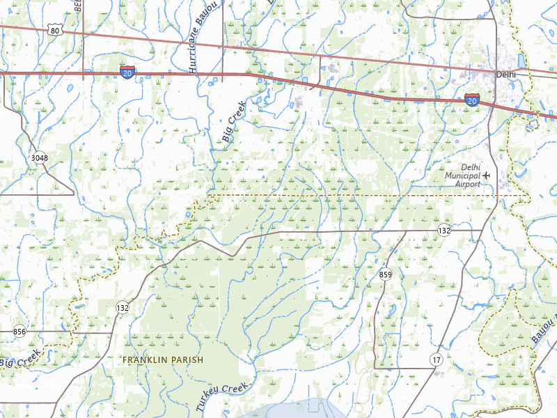 NEXRAD radar-signature map of the hail storm over Baskin, LA on May 6, 2026