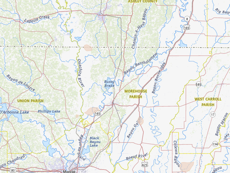 Radar-estimated hail-size map of the storm over Bastrop, LA on Apr 24, 2026