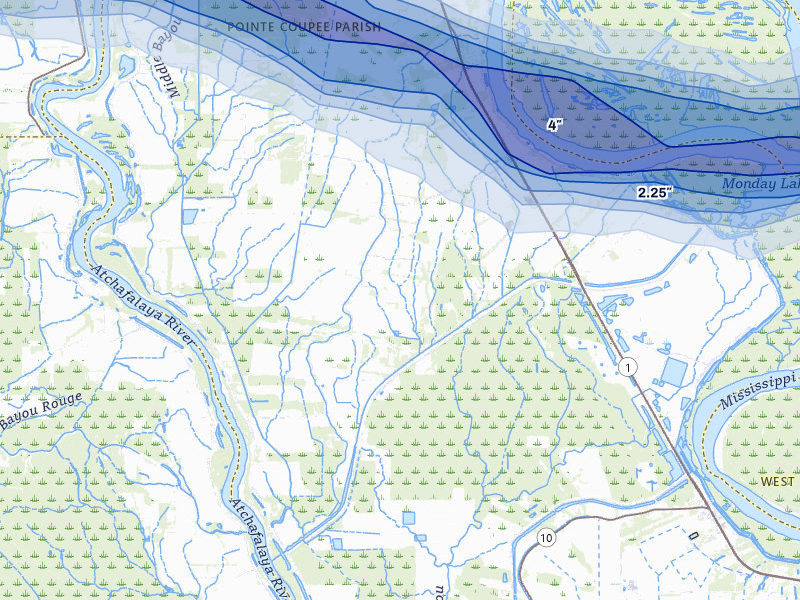 NEXRAD radar-signature map of the hail storm over Batchelor, LA on May 8, 2026