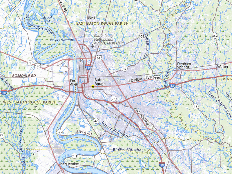 Radar-estimated hail-size map of the storm over Baton Rouge, LA on Mar 7, 2026
