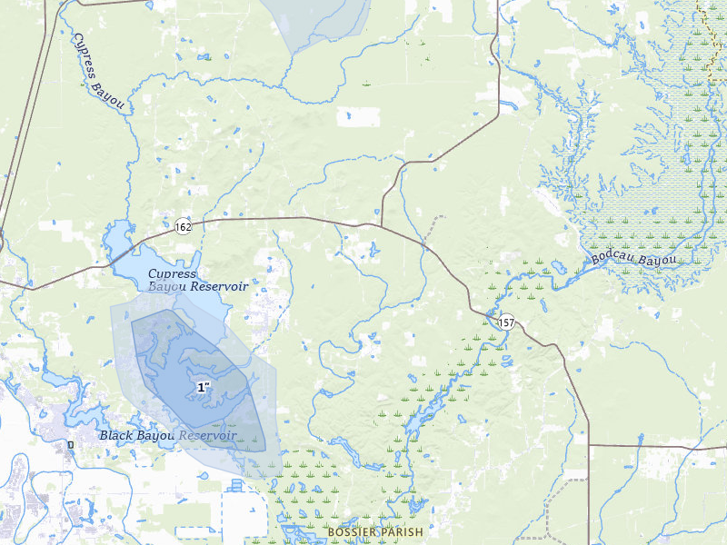 NEXRAD radar-signature map of the hail storm over Benton, LA on Jul 6, 2026