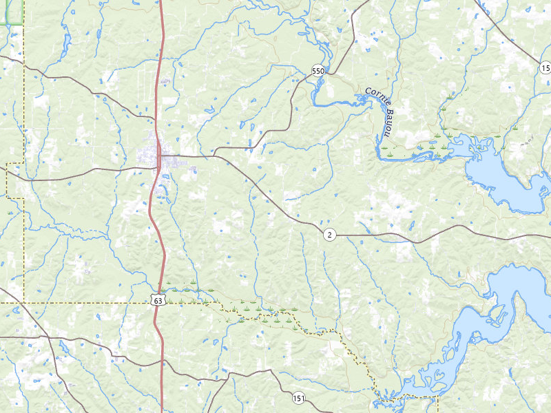 Radar-estimated hail-size map of the storm over Bernice, LA on Apr 24, 2026