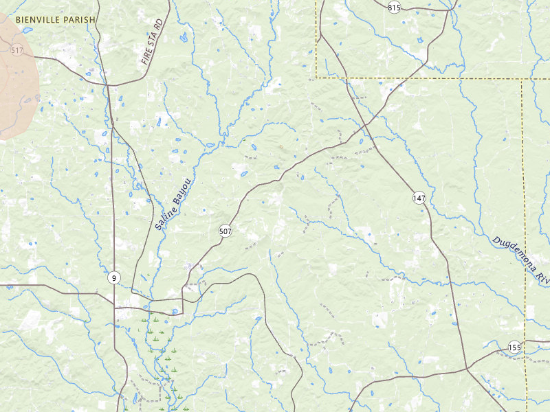Radar-estimated hail-size map of the storm over Bienville, LA on Jun 19, 2026