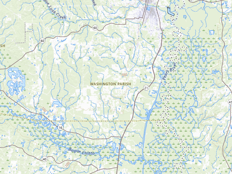Radar-estimated hail-size map of the storm over Bogalusa, LA on Jul 5, 2026