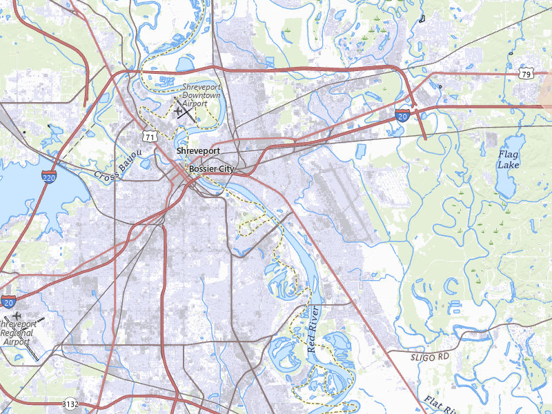 Radar-estimated hail-size map of the storm over Bossier City, LA on May 8, 2026