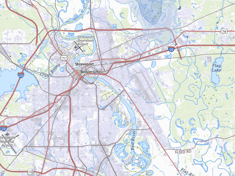 NEXRAD radar-signature map of the hail over Bossier City, LA