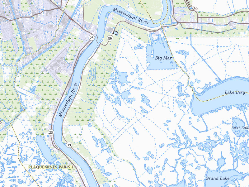 Radar-estimated hail-size map of the storm over Braithwaite, LA on Jul 5, 2026