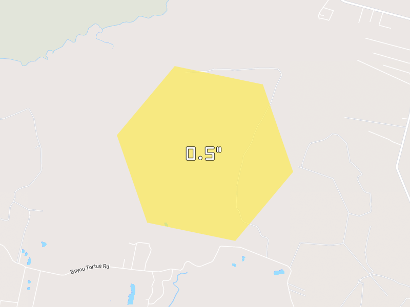 Hail map of Broussard, LA on Jul 6, 2026, hail up to 0.5"