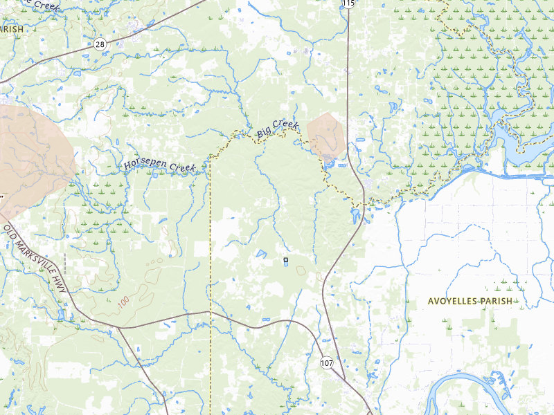 Radar-estimated hail-size map of the storm over Center Point, LA on Aug 21, 2026