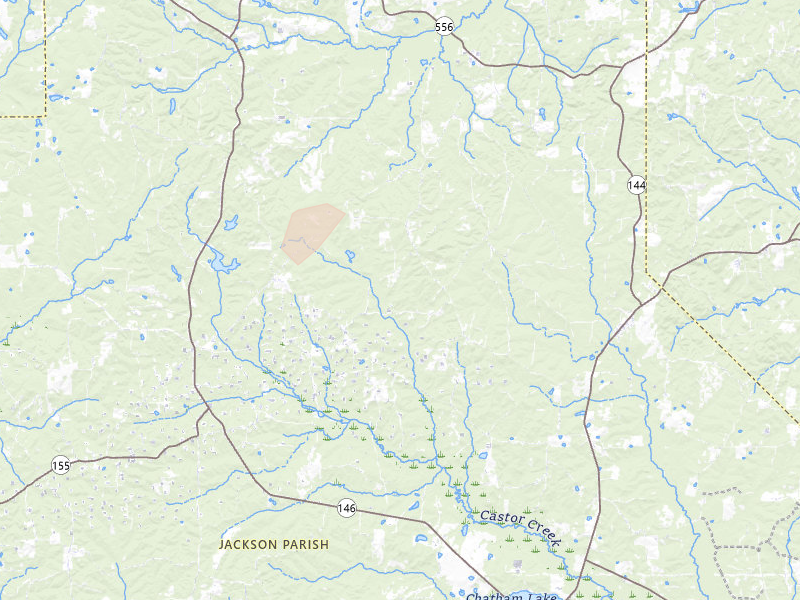 Radar-estimated hail-size map of the storm over Choudrant, LA on Mar 15, 2026