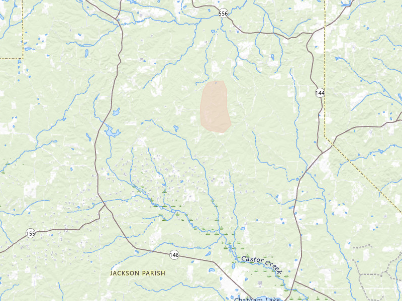 Radar-estimated hail-size map of the storm over Choudrant, LA on Jun 2, 2026