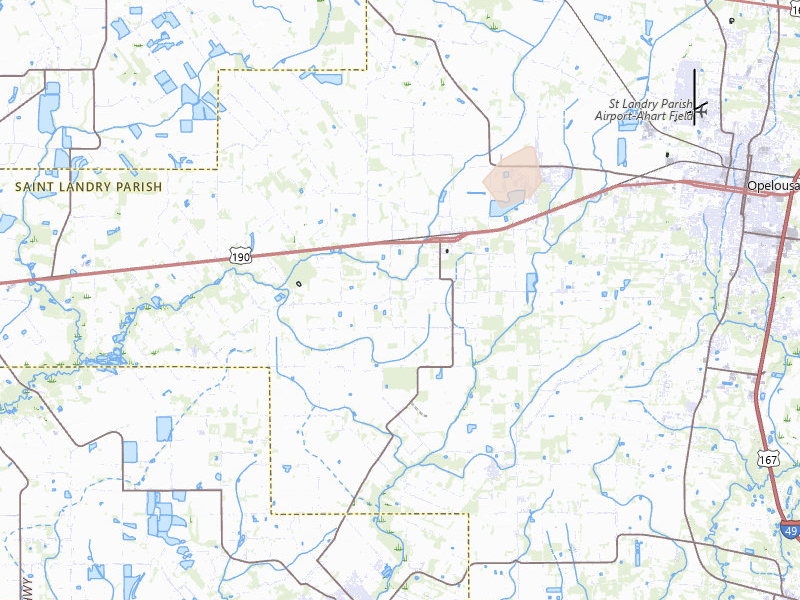 Radar-estimated hail-size map of the storm over Church Point, LA on Jul 4, 2026