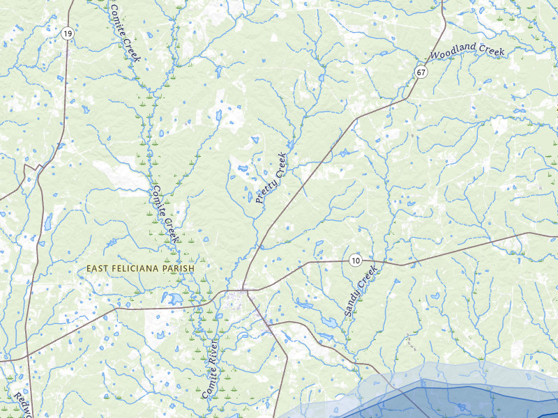 NEXRAD radar-signature map of the hail storm over Clinton, LA on May 8, 2026