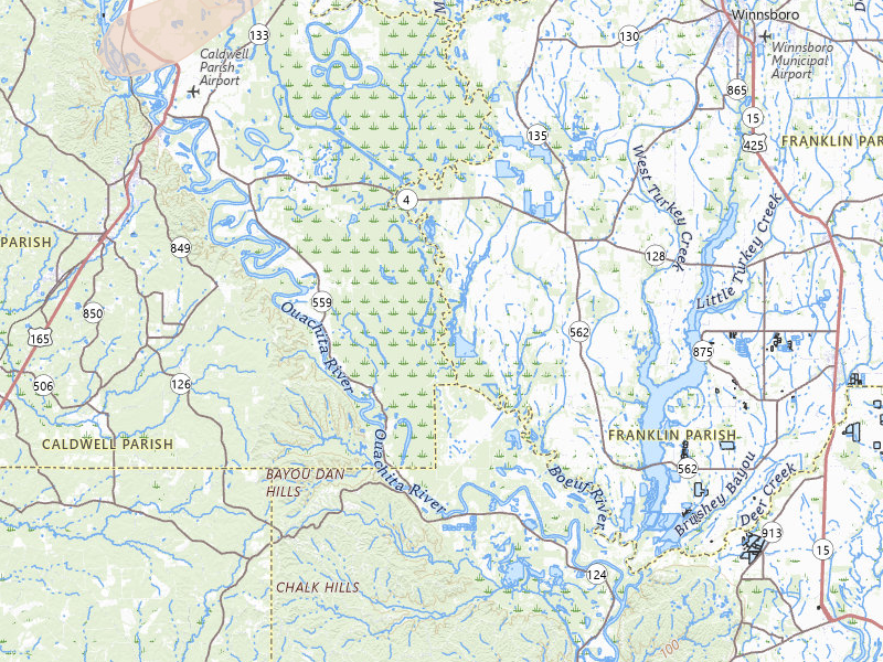 Radar-estimated hail-size map of the storm over Columbia, LA on Jan 9, 2026