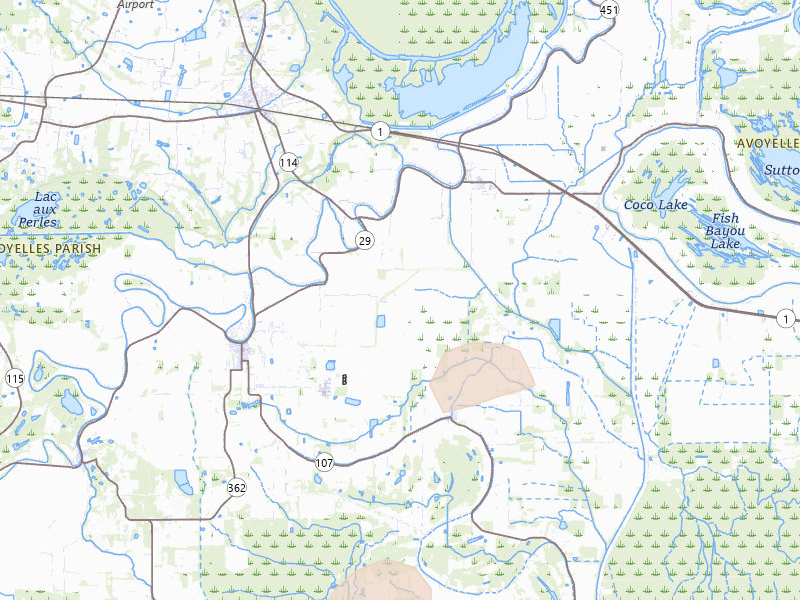 Radar-estimated hail-size map of the storm over Cottonport, LA on Jun 18, 2026