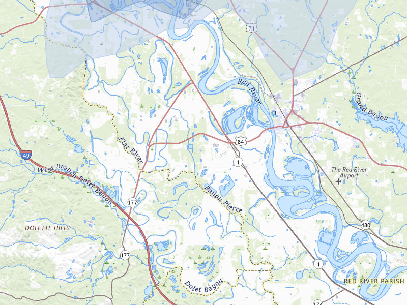 NEXRAD radar-signature map of the hail over Coushatta, LA