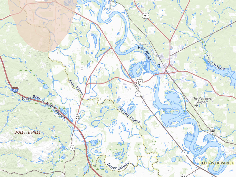 Radar-estimated hail-size map of the storm over Coushatta, LA on Jul 6, 2026