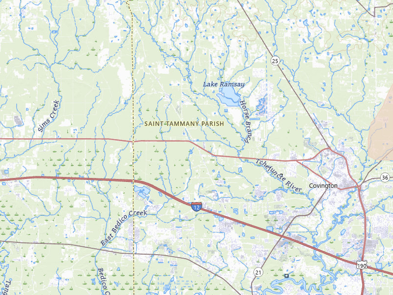 Radar-estimated hail-size map of the storm over Covington, LA on Jul 5, 2026