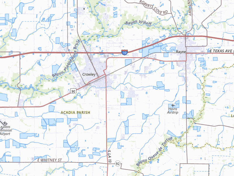 Radar-estimated hail-size map of the storm over Crowley, LA on Mar 15, 2026