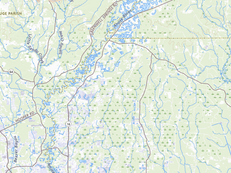 Radar-estimated hail-size map of the storm over Denham Springs, LA on Mar 7, 2026