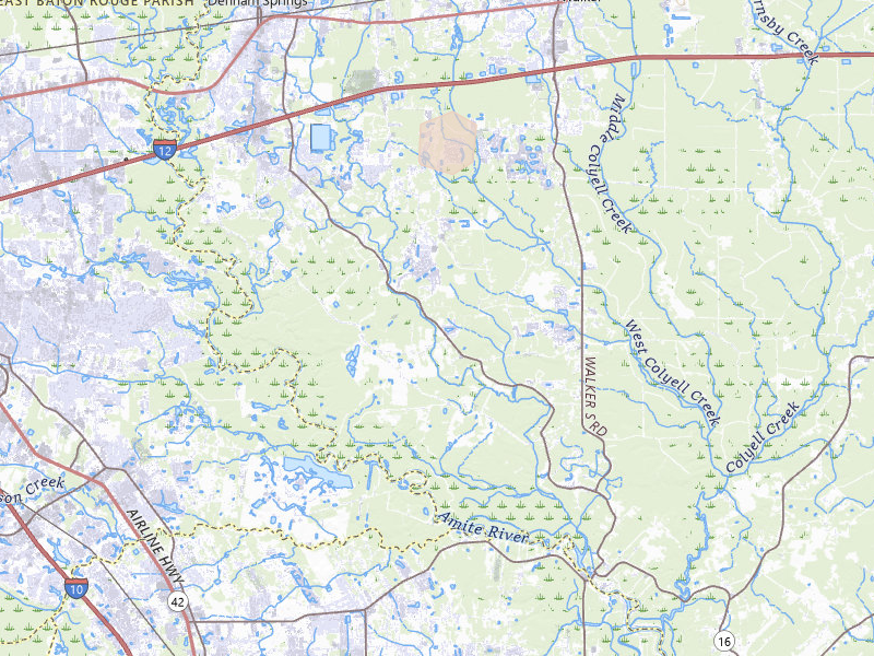 Radar-estimated hail-size map of the storm over Denham Springs, LA on Aug 21, 2026