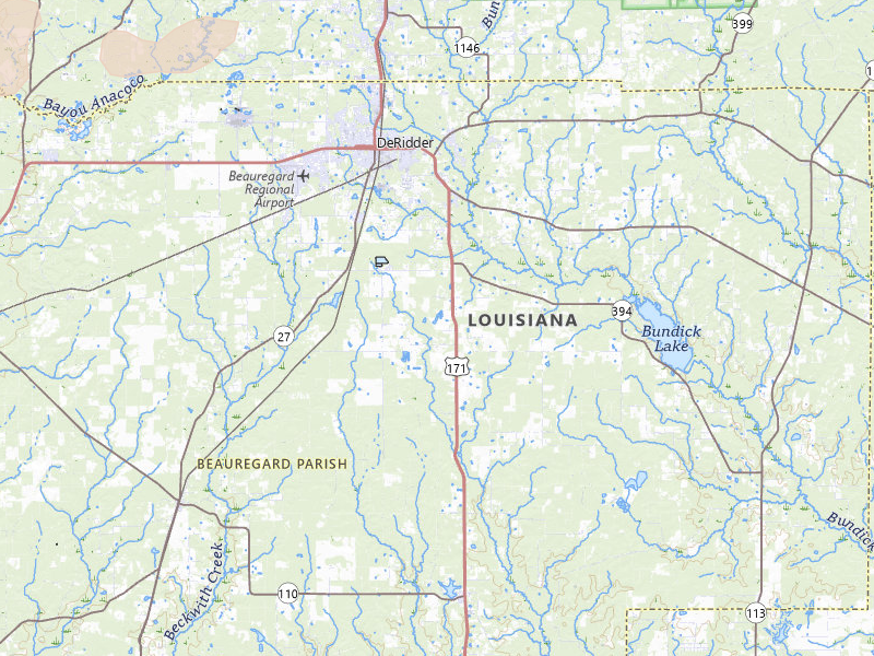 Radar-estimated hail-size map of the storm over Deridder, LA on Apr 18, 2026