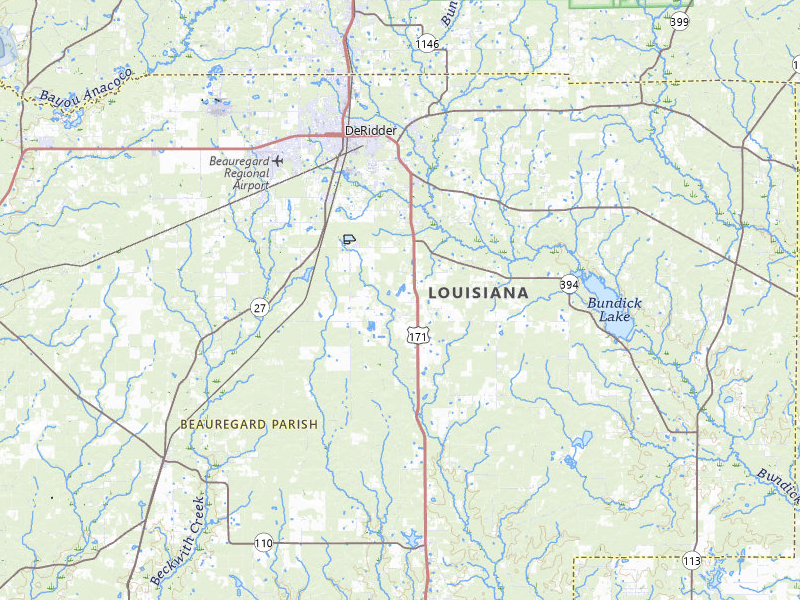 NEXRAD radar-signature map of the hail over Deridder, LA