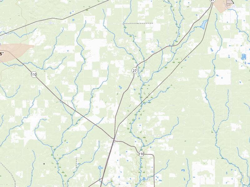Radar-estimated hail-size map of the storm over Deridder, LA on May 7, 2026