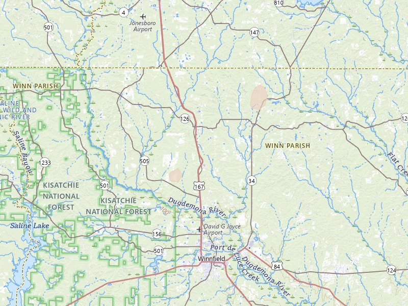 Radar-estimated hail-size map of the storm over Dodson, LA on Jan 9, 2026