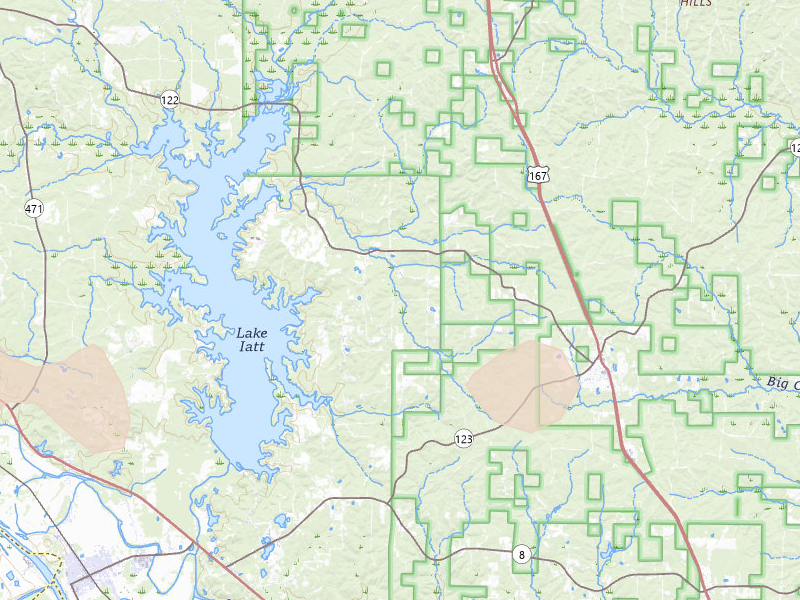 Radar-estimated hail-size map of the storm over Dry Prong, LA on Apr 29, 2026