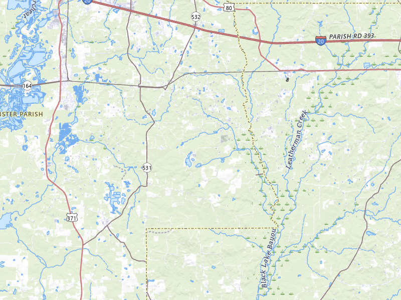 NEXRAD radar-signature map of the hail storm over Dubberly, LA on Apr 24, 2026