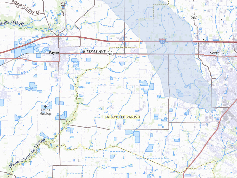 NEXRAD radar-signature map of the hail over Duson, LA