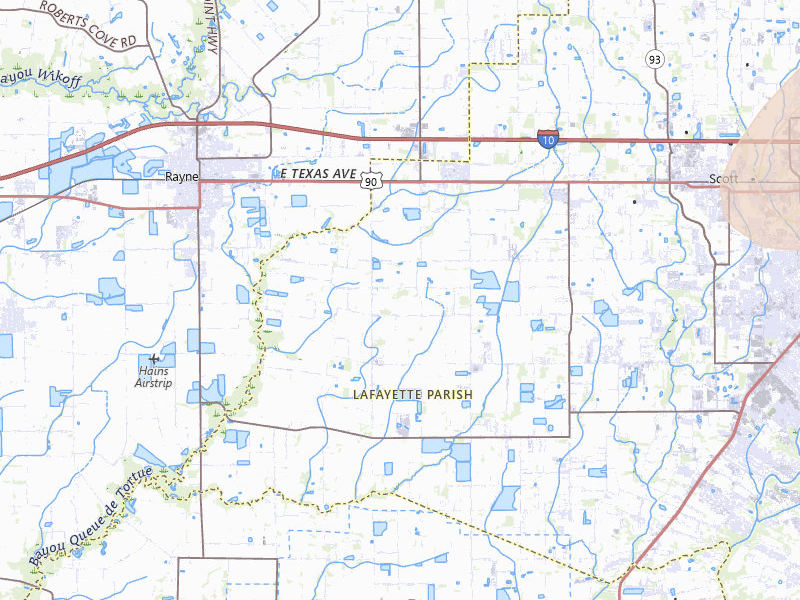 Radar-estimated hail-size map of the storm over Duson, LA on Jul 5, 2026