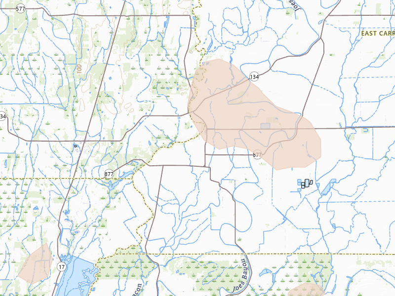 Radar-estimated hail-size map of the storm over Epps, LA on May 22, 2026