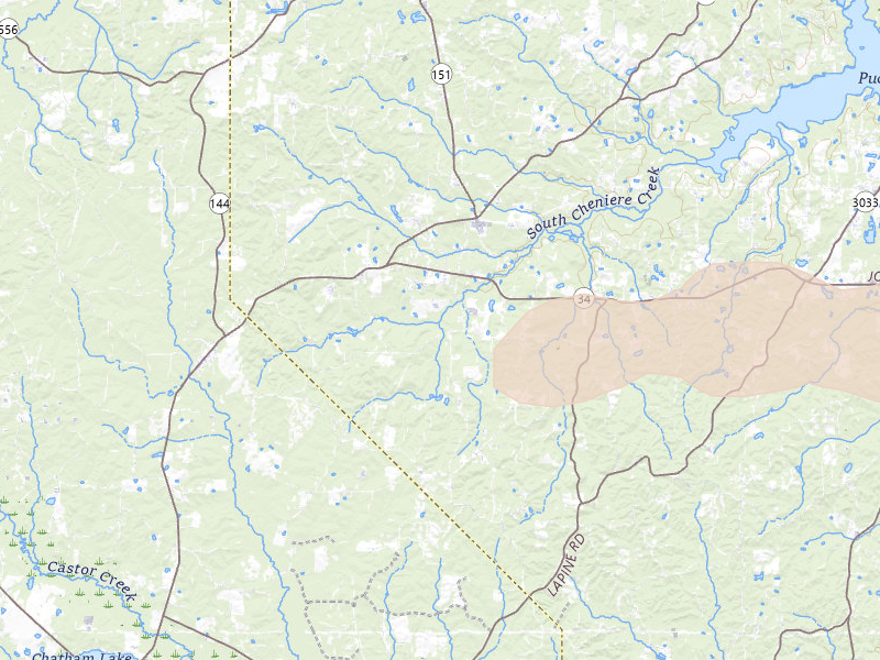 Radar-estimated hail-size map of the storm over Eros, LA on Mar 15, 2026
