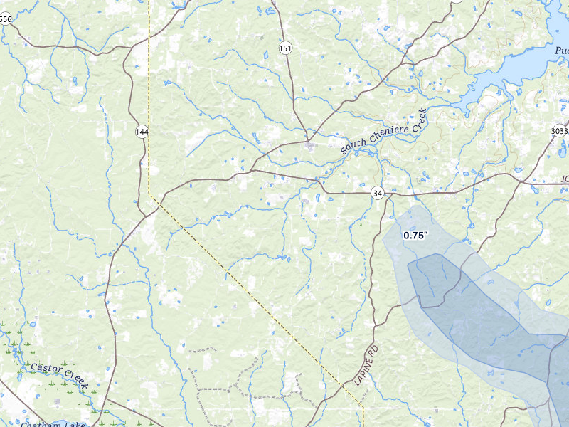 NEXRAD radar-signature map of the hail storm over Eros, LA on May 10, 2026