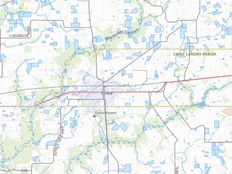 Radar-estimated hail-size map of the storm over Eunice, LA on Apr 24, 2026