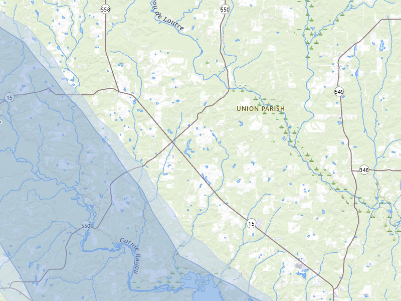 NEXRAD radar-signature map of the hail over Farmerville, LA