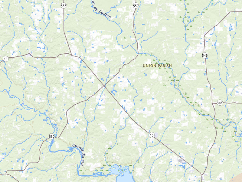 Radar-estimated hail-size map of the storm over Farmerville, LA on Jul 4, 2026