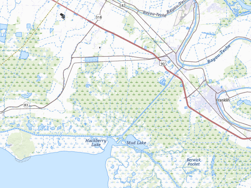 NEXRAD radar-signature map of the hail storm over Franklin, LA on Jun 30, 2026