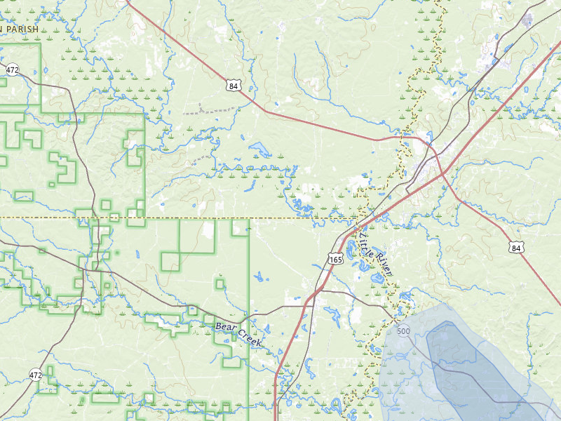 NEXRAD radar-signature map of the hail over Georgetown, LA