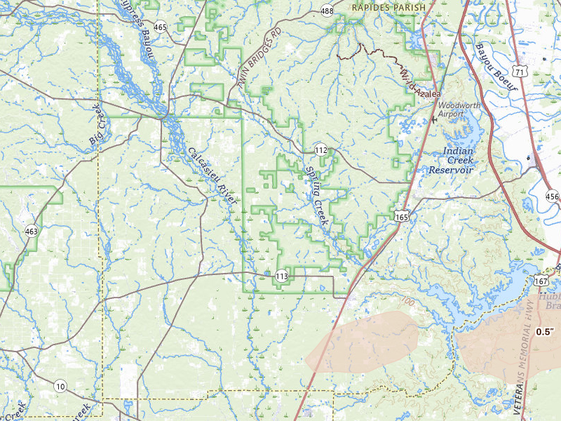 Radar-estimated hail-size map of the storm over Glenmora, LA on May 8, 2026