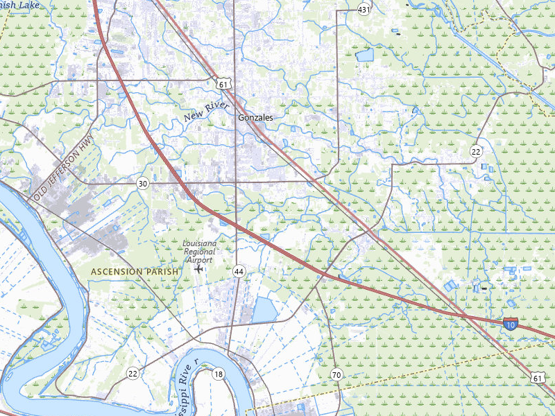 Radar-estimated hail-size map of the storm over Gonzales, LA on Apr 24, 2026