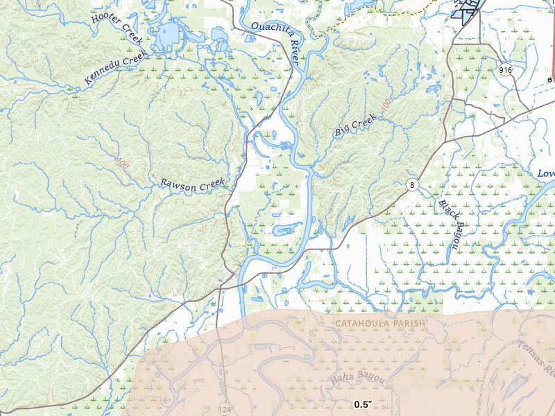 Radar-estimated hail-size map of the storm over Harrisonburg, LA