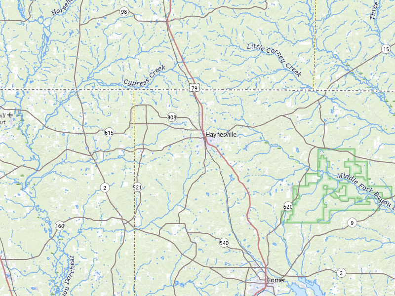 Radar-estimated hail-size map of the storm over Haynesville, LA on Mar 15, 2026