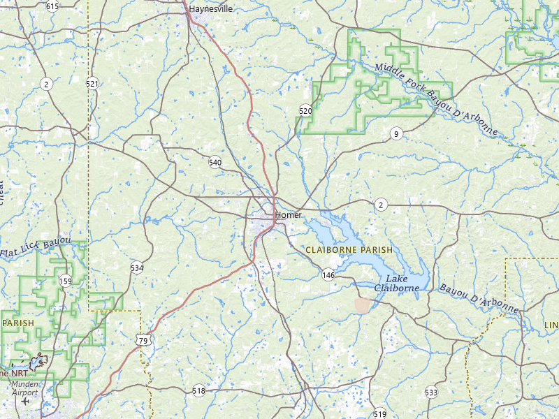 Radar-estimated hail-size map of the storm over Homer, LA on Mar 7, 2026