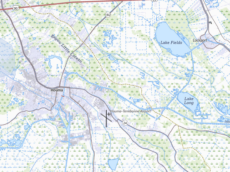 NEXRAD radar-signature map of the hail over Houma, LA