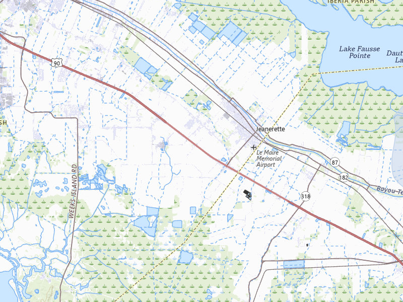 NEXRAD radar-signature map of the hail over Jeanerette, LA